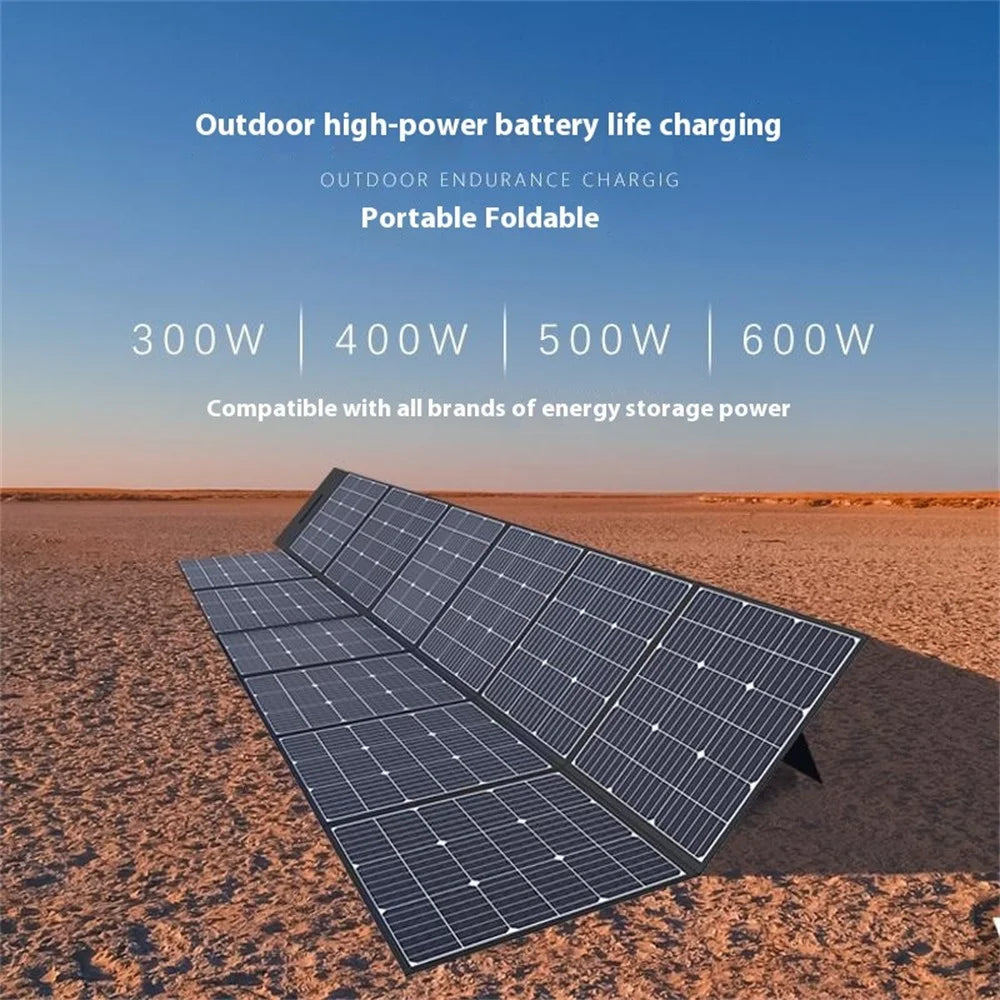 EYONGPV 500W Foldable Solar Panel Photovoltaic Monocrystalline Outdoor Power Charger for RV Camping Travel Emergency Use - Black - 2