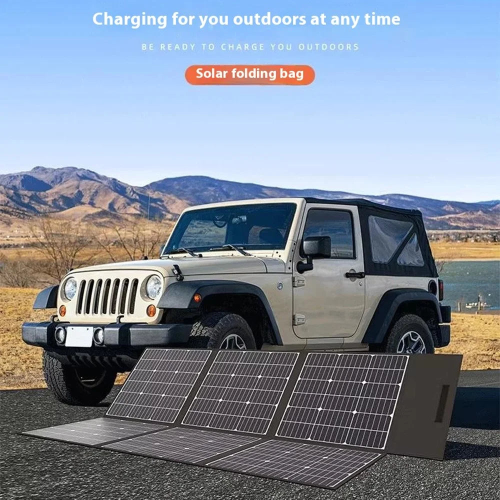EYONGPV 500W Foldable Solar Panel Photovoltaic Monocrystalline Outdoor Power Charger for RV Camping Travel Emergency Use - Black - 3