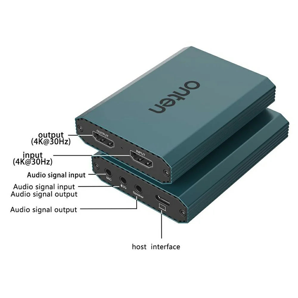 ONTEN OTN-332 4K 30FPS Video Capture Card HD Input Output 3.5mm Audio Input Output Adapter - 2