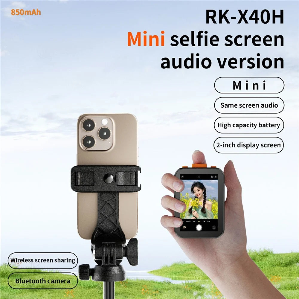 X40H Mini 2 Inch Screen Selfie Screen Mirroring Device Bluetooth-Compatible Photo Capture Device with Sound - 3