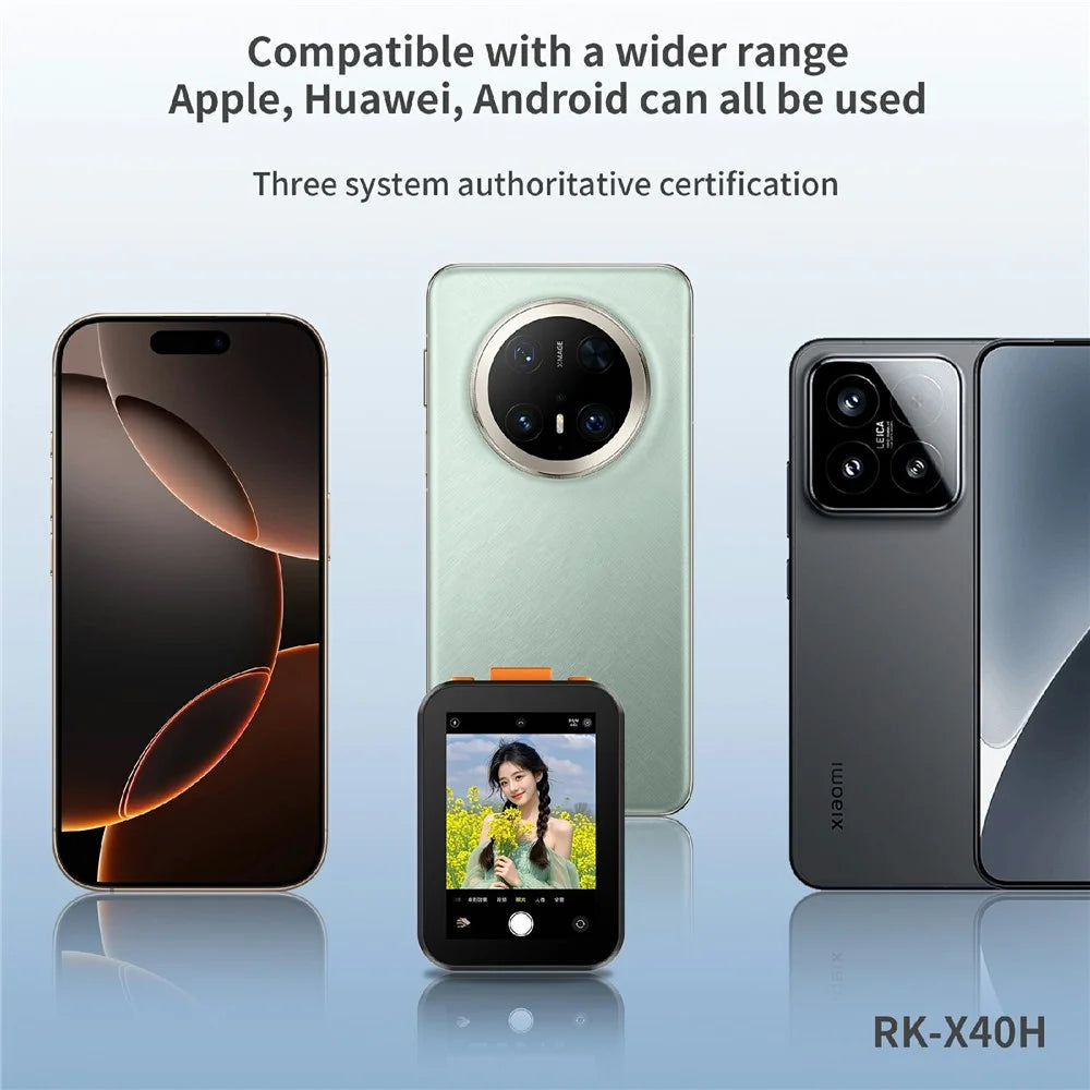 X40H Mini 2 Inch Screen Selfie Screen Mirroring Device Bluetooth-Compatible Photo Capture Device with Sound - 5