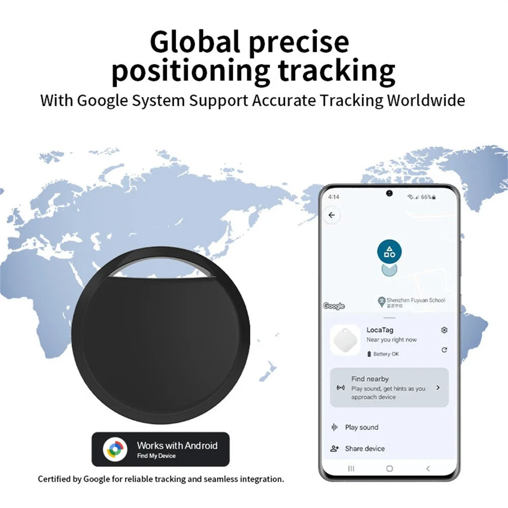 Tag13 Item Finder Eco-Friendly Smart Tracker Bluetooth-Compatible Anti-Lost Device for Google Android Only - Black - 2