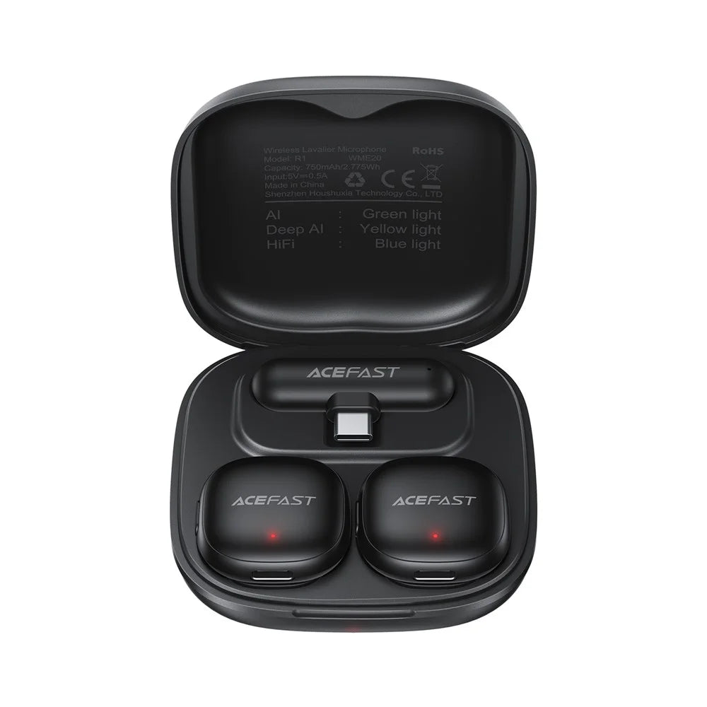 ACEFAST R1 Wireless Lavalier Microphone 360° Omnidirectional Deep AI Noise Cancellation Microphone - 6