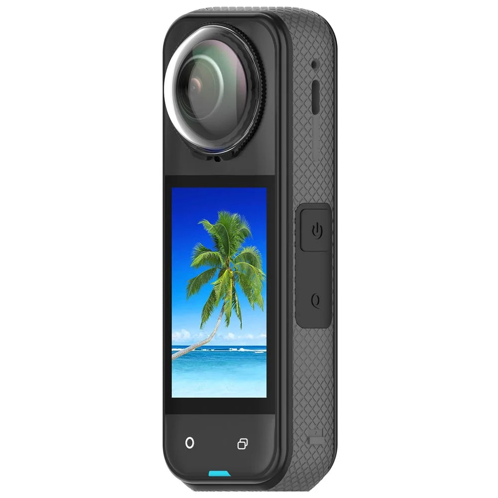 2PCS Optical Glass Lens Protector for Insta360 X4 Action Camera Lens Guard Protective Cover Case - Black - 2