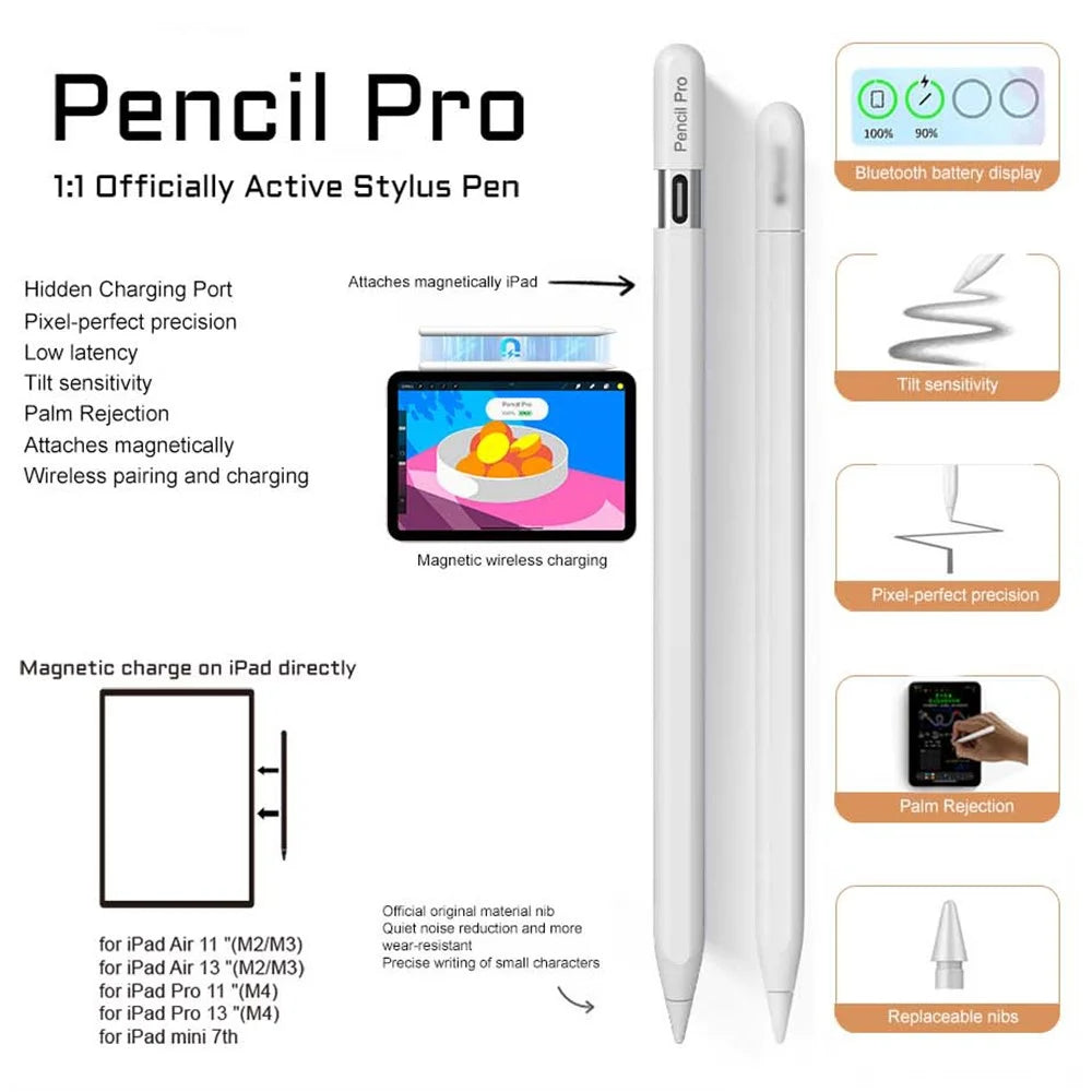 P24 Pro Stylus Pen For iPad Pencil Pro Stylus Capacitive Pen Wireless Magnetic Charging Drawing Pencil - 2