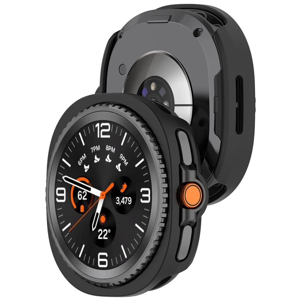 Protective Case for Samsung Galaxy Watch8 Classic 46mm Hollow Design Hard PC Watch Cover - Black - 6