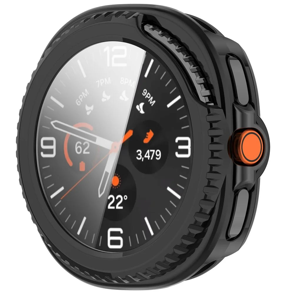 For Samsung Galaxy Watch8 Classic 46mm Case Cover PC + Tempered Glass Integrated Watch Protector - Black - 5
