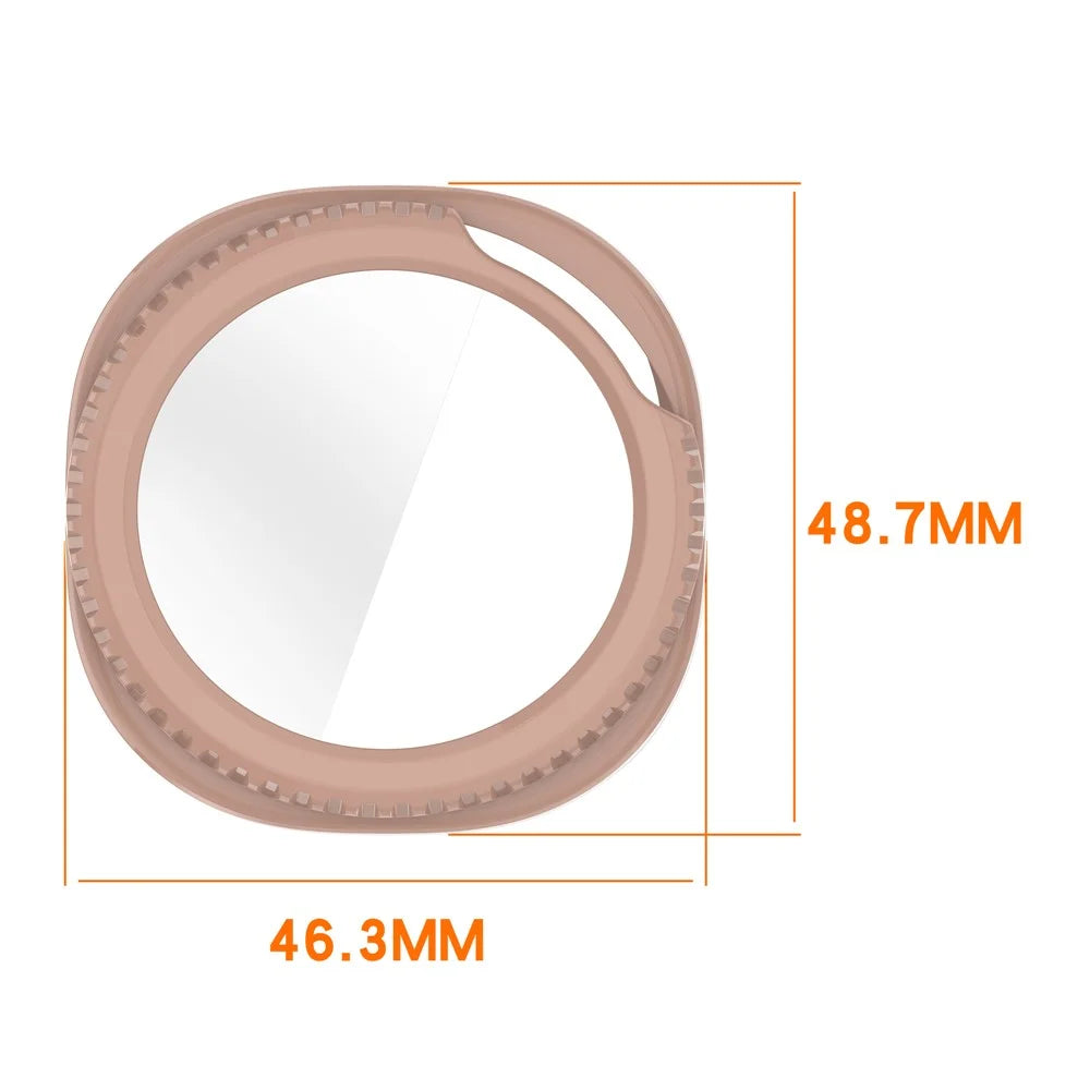 For Samsung Galaxy Watch8 Classic 46mm Case Cover PC + Tempered Glass Integrated Watch Protector - Black - 7