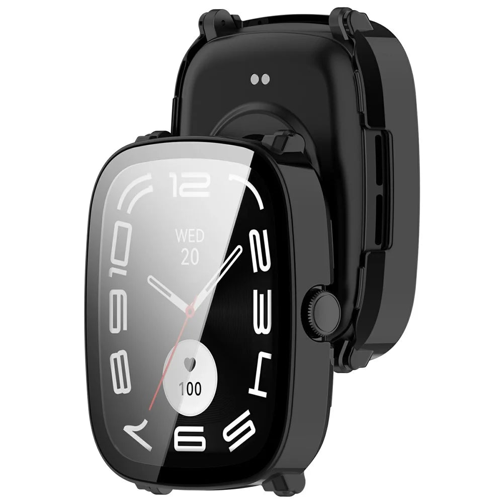For Haylou RS5 Watch Case with Tempered Glass Screen Protector PC Protective Cover - Black - 2