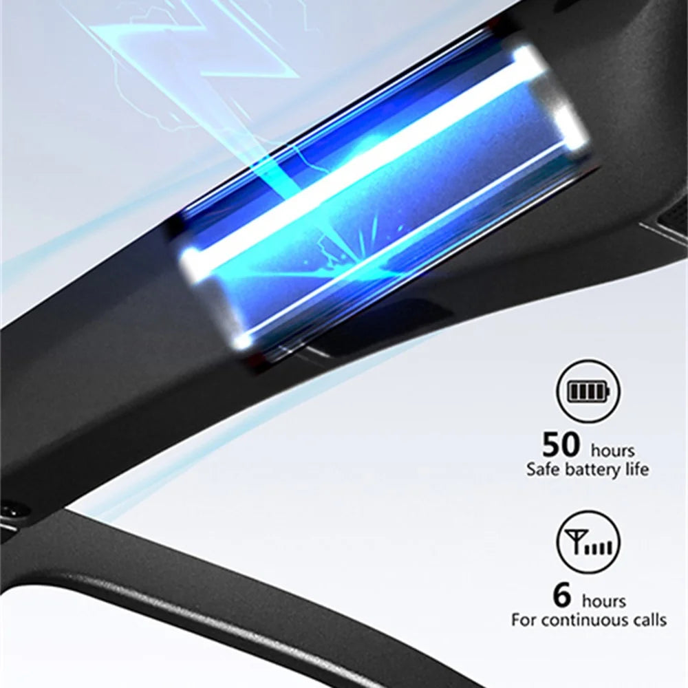 GL1 Real Time Translation Bluetooth-compatible AI Smart Glasses UV Protection Music Sunglasses - Titanium Grey - 7