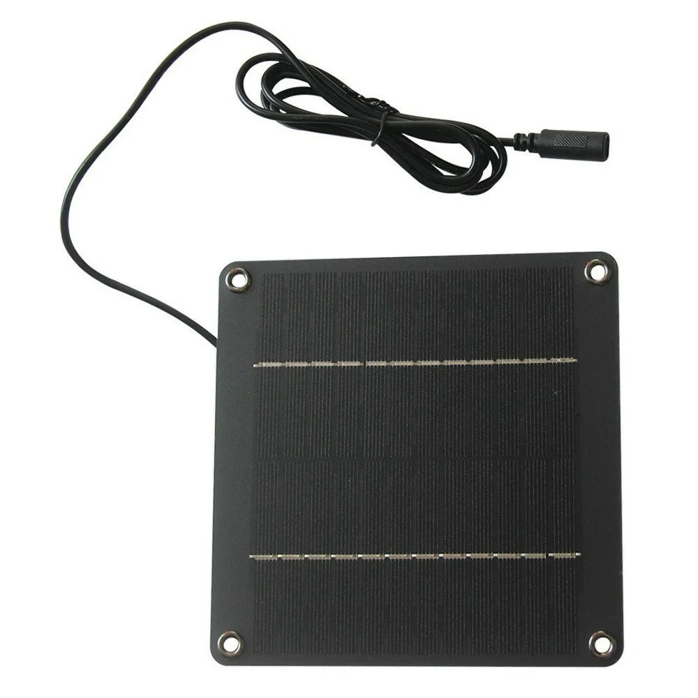 DC 5521 Female Connector 4W 12V Monocrystalline Solar Panel with Fan Portable Outdoor Power Supply - 3