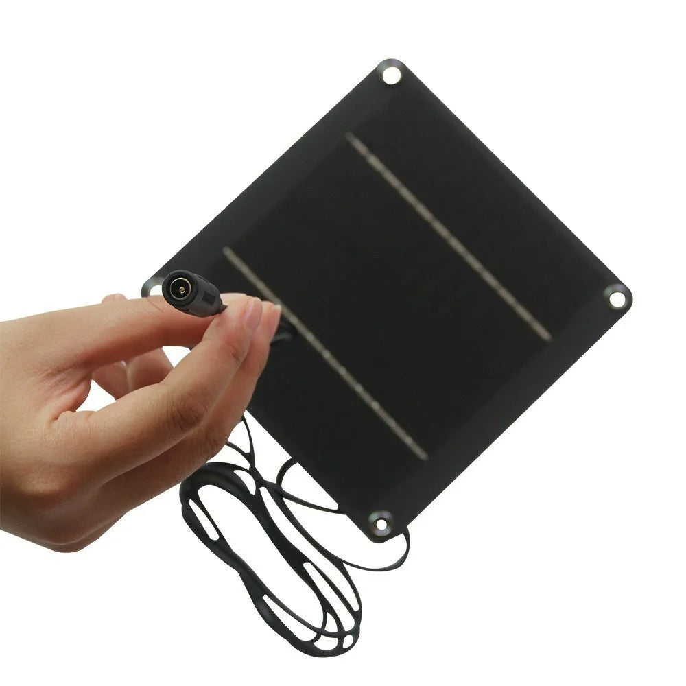 DC 5521 Female Connector 4W 12V Monocrystalline Solar Panel with Fan Portable Outdoor Power Supply - 7