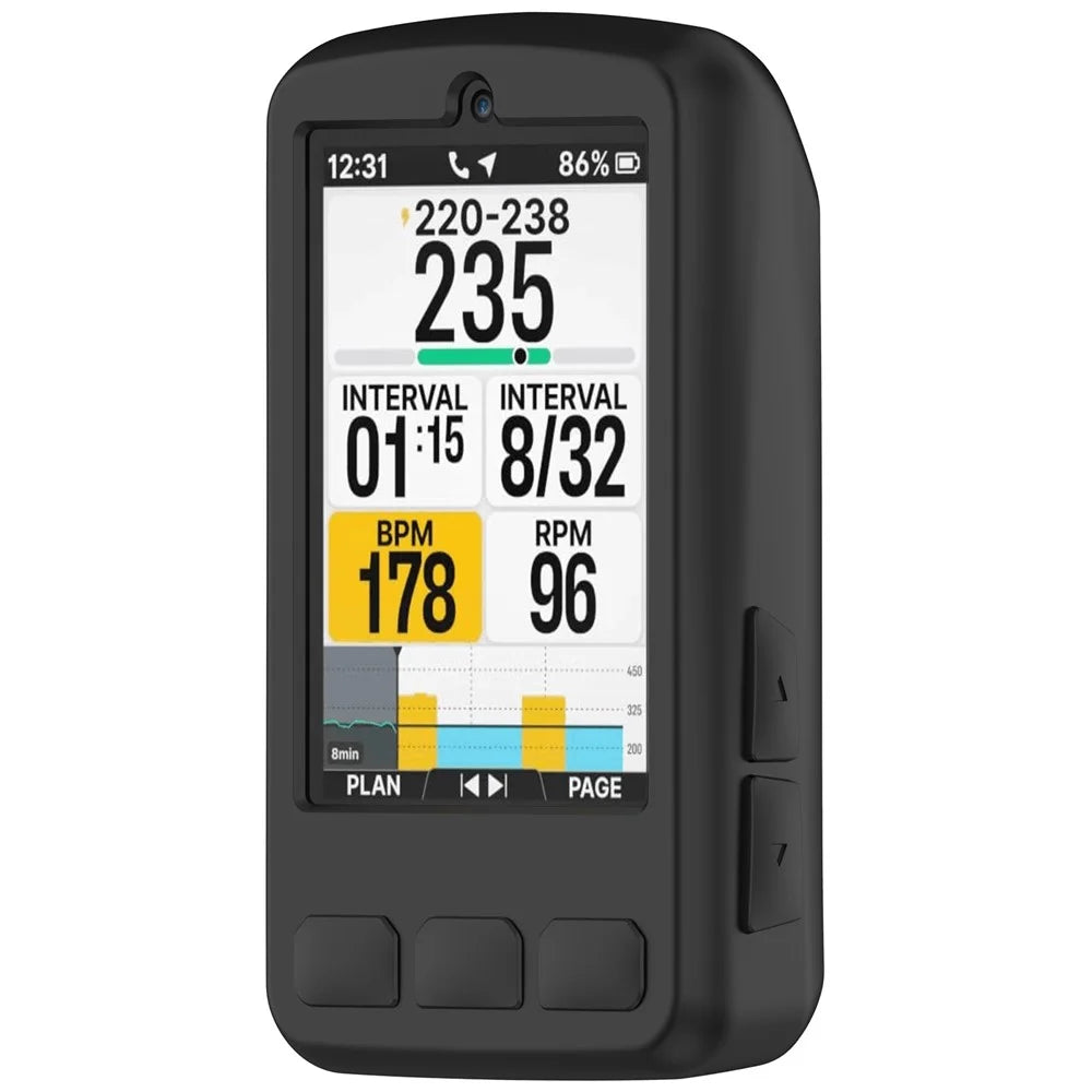 For Wahoo ELEMNT BOLT V3 / BOLT3 (WF157) Cycling Computer Protective Case Stopwatch Silicone Cover - Black - 1