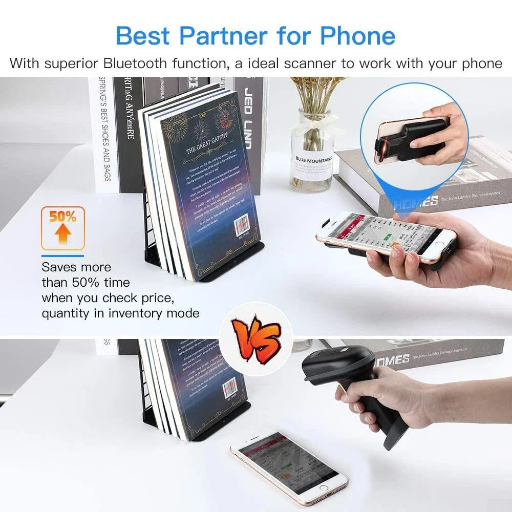 R70 Smartphone Bluetooth-Compatible Barcode Scanner Wireless Portable 2D QR Code Reader - 5