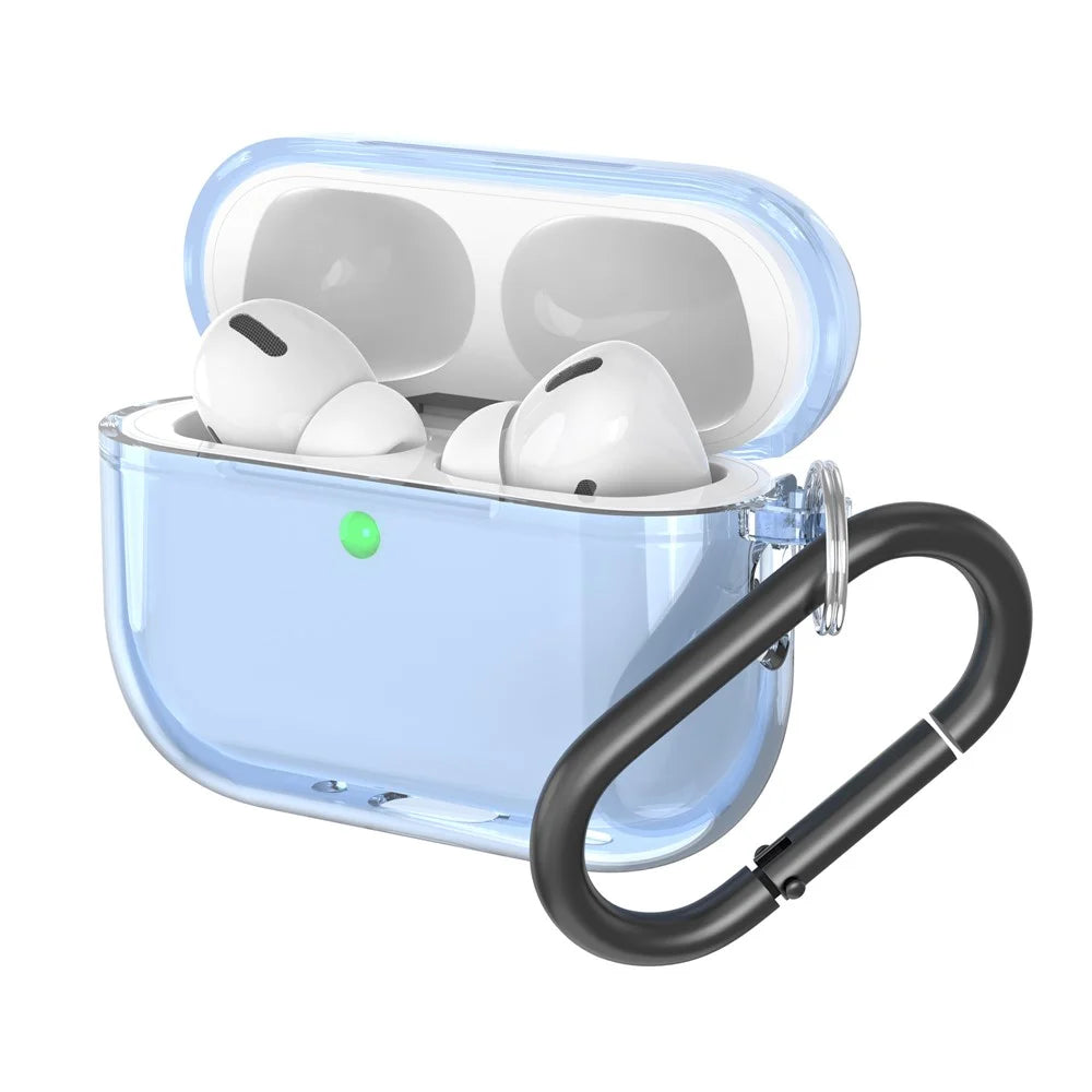 For AirPods Pro 3 TPU Case Soft Silicone Earphone Protective Cover - Transparent Blue - 4