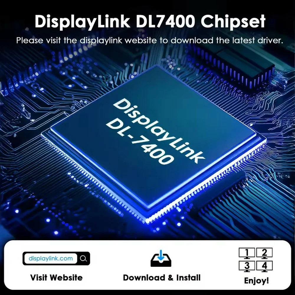 WAVLINK WL-UG7501H-PD 4 HD Converter 4K Display Adapter with 85W Upstream Charging for Intel  /  M1  /  M2  /  M3  /  M4 Mac and Windows - 5