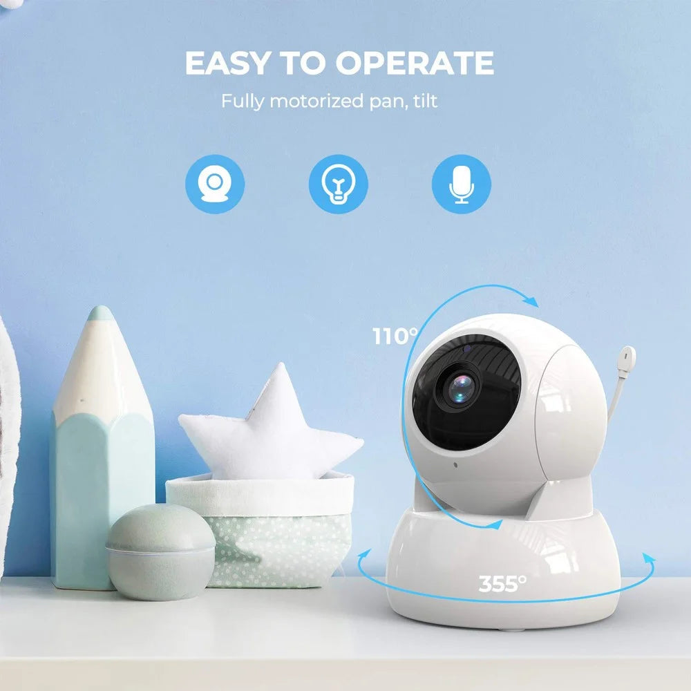 SP960 5 Inch Baby Monitor Two-Way Audio Intercom 720P HD Display Full View RC Home Camera Night Vision - US Plug - 3