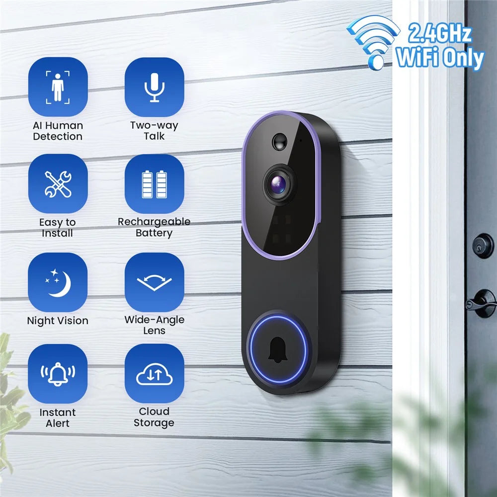 P52 Two Way Audio 2.4G WiFi Wireless Smart Video Doorbell 1080P HD Night Vision Motion Detection Door Bell - 2