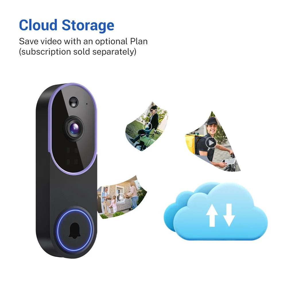 P52 Two Way Audio 2.4G WiFi Wireless Smart Video Doorbell 1080P HD Night Vision Motion Detection Door Bell - 6