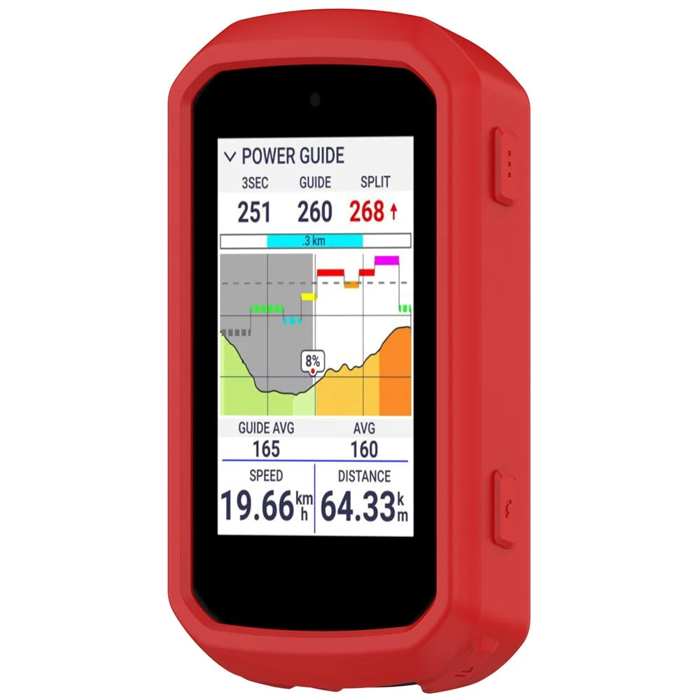 For Garmin Edge 850  /  550 Cycling Computer Silicone Case Shockproof Anti Scratch Protective Cover - Red - 3