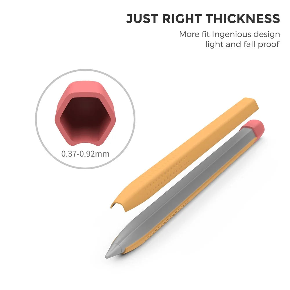 AHASTYLE PT114 For Huawei M-Pencil 2nd Generation / 1st Generation Stylus Case Dual-Color Silicone Protective Cover - Orange + Red - 5