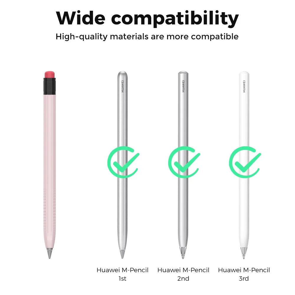 AHASTYLE PT114-C Slim Stylus Case For Huawei M-Pencil 3rd Generation / 2nd Generation / 1st Generation , Shockproof Anti Slip Cover - Pink + Black Cap - 2