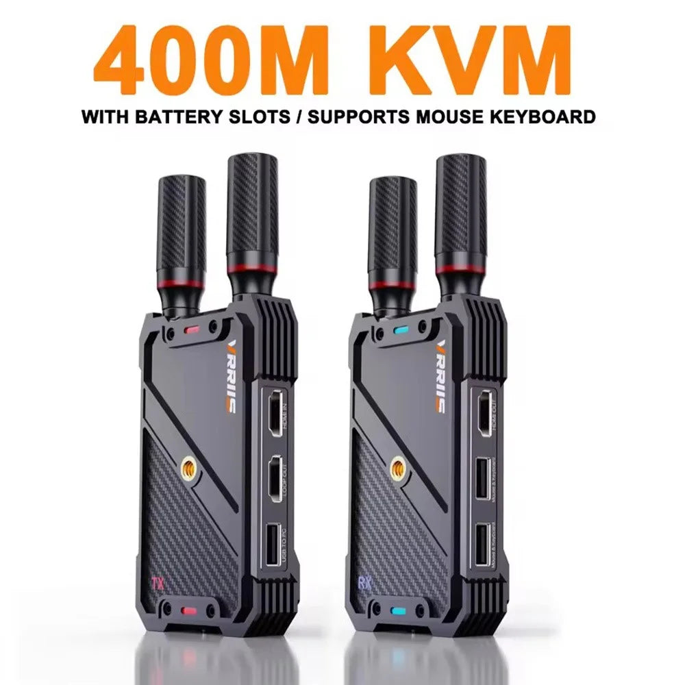 VRRIIS 082K 400m Wireless HD KVM Extender Video Transmitter and Receiver Support USB Keyboard Mouse - US Plug - 5
