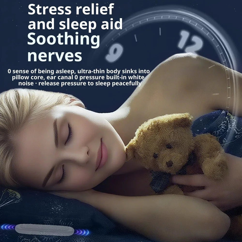 QY13 Bone Conduction Pillow Speaker Portable Mini Sleep Aid Speaker for Home / Dormitory - Blue - 4