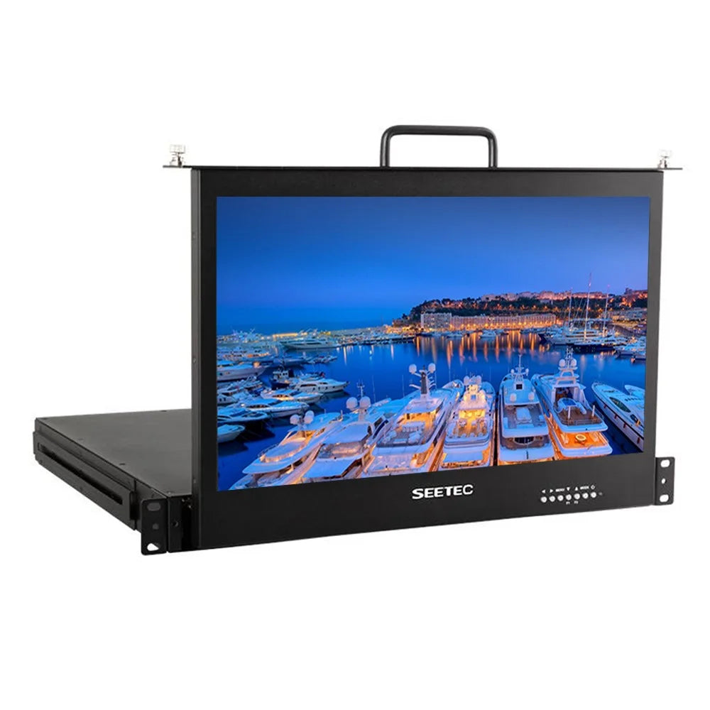 SEETEC SC173-HSD-56 17.3 Inch IPS Full HD Display Screen 1920x1080 1RU Drawer Rack Mount Monitor for Production  /  Broadcasting - US Plug - 1