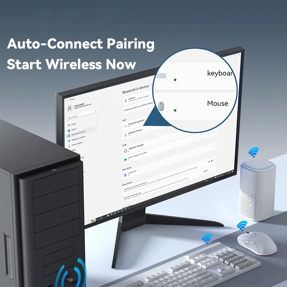 ESSAGER USB Bluetooth-compatible 5.3 Adapter 20m Signal Range Plug and Play Compatible with Windows 8 / 10 / 11 - 7