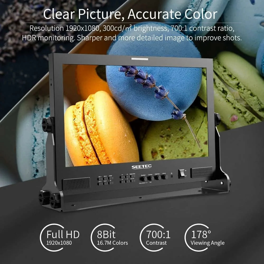 SEETEC ATEM173S 17.3 inch Broadcast Studio Monitor 1920x1080 Multi-Camera Director Display for Studio Shooting - US Plug - 4