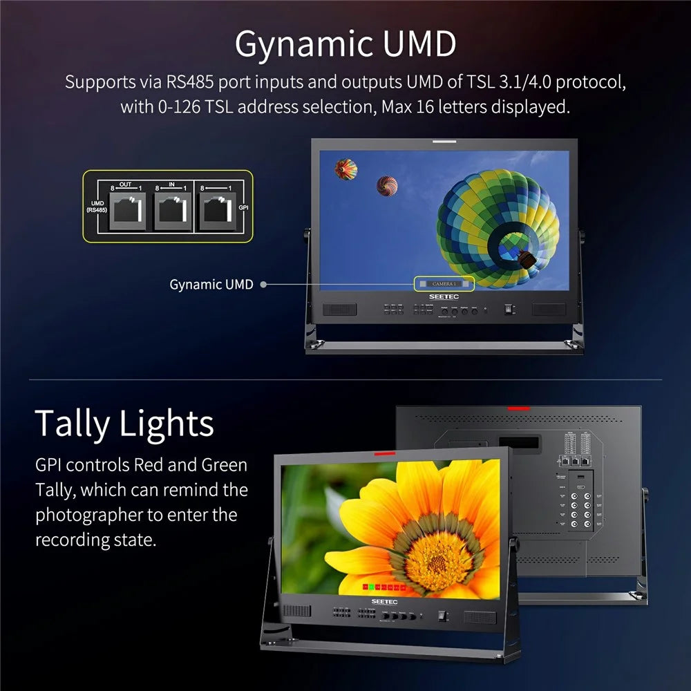 SEETEC ATEM215S 21.5 inch IPS FHD 1920x1080 Broadcast Multi-Viewer 3G-SDI  /  HD Studio Production Display - US Plug - 7