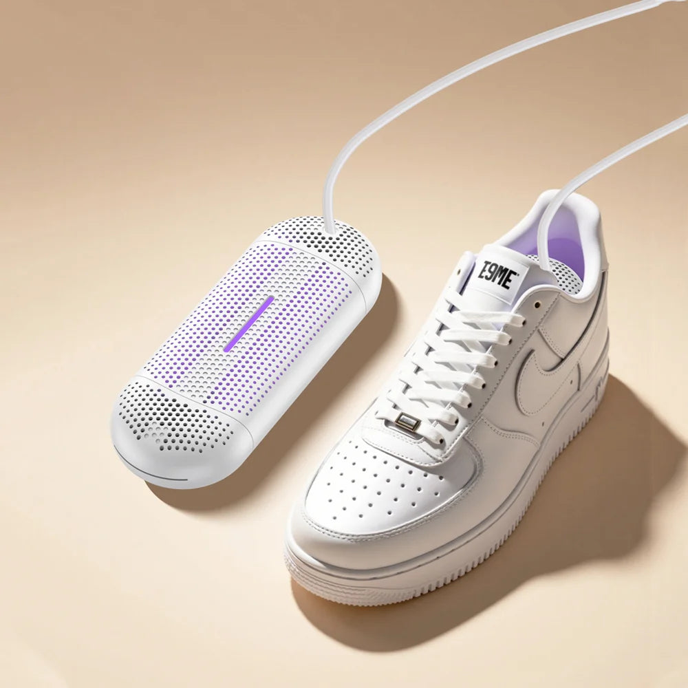 UV Sterilization Adjustable Shoe Dryer PTC Ceramic Heating Odor Removal with Timer, for Shoe Size 28-45 - White/US Plug - 3