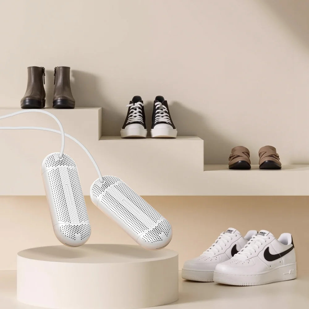 UV Sterilization Adjustable Shoe Dryer PTC Ceramic Heating Odor Removal with Timer, for Shoe Size 28-45 - White/US Plug - 5