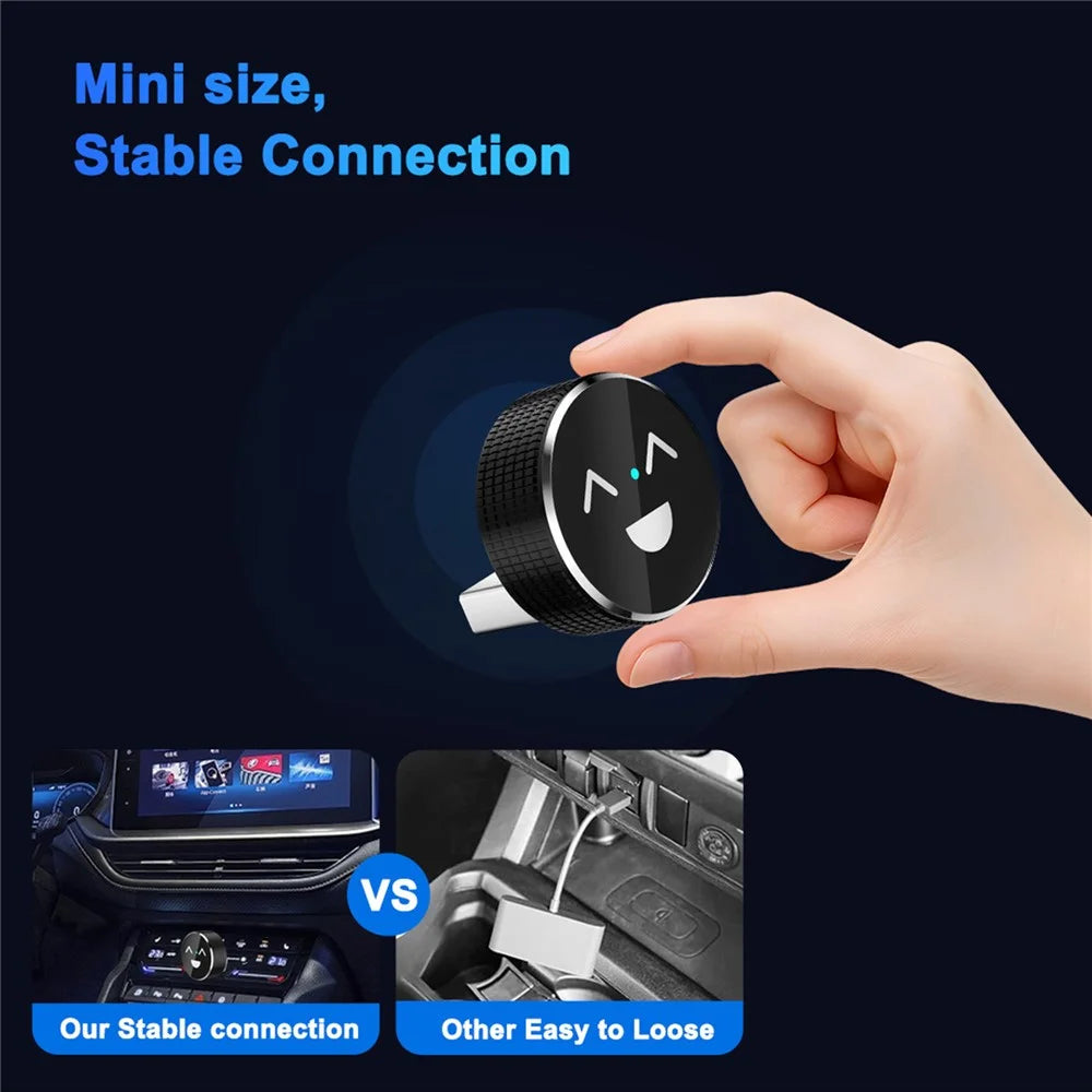M49 2 in 1 Ai Box Smile Pattern Wireless Car Adapter for Car Play  /  Android Auto Wired to Wireless Converter - 6