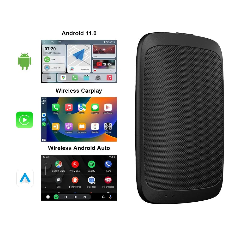 M65 Car Play AI Box Android 11 Wireless Car Play  /  Android Auto Smart Adapter 2GB+16GB - Black - 3