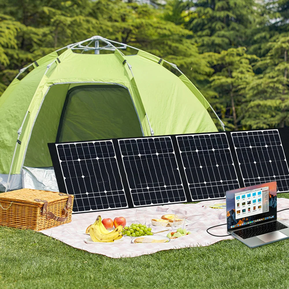 170W High Power 4-Fold Portable Solar Panel Outdoor Foldable Solar Charger with Stand - Monocrystalline Silicon Solar Cell/101668 - 6
