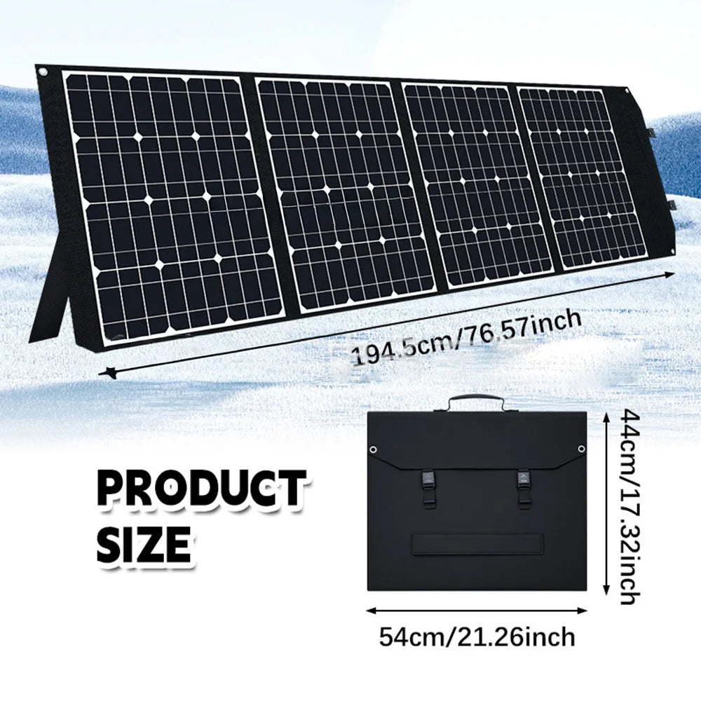 170W High Power 4-Fold Portable Solar Panel Outdoor Foldable Solar Charger with Stand - Monocrystalline Silicon Solar Cell/101668 - 7