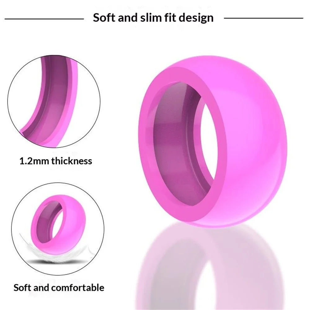 Size L Ring Silicone Cover for Ultrahuman Ring AIR Protective Case, Fit Ring Sizes 11 / 12 / 13 / 14 - Black - 4