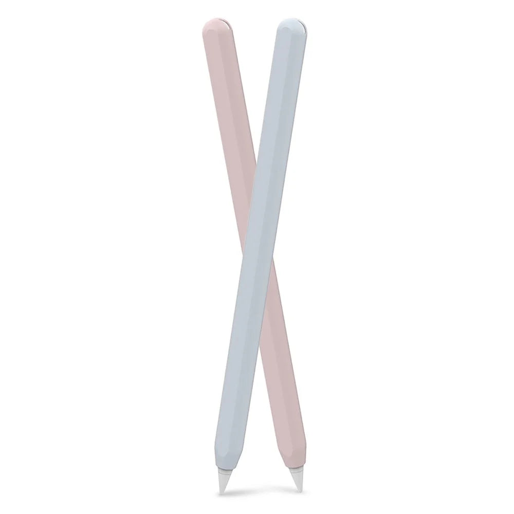 AHASTYLE PT65 2Pcs for Apple Pencil (2nd Generation) Stylus Silicone Case Pen Protective Sleeve Cover - Pink / Baby Blue - 1