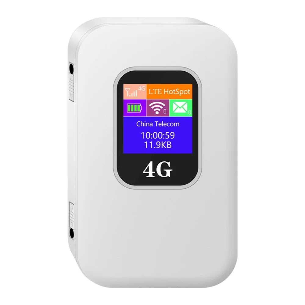 M1-E 4G LTE Mobile WiFi Router with 2 Antennas Smart OLED Display WiFi 6 300Mbps Portable Hotspot, Eurasian Version - White - 2