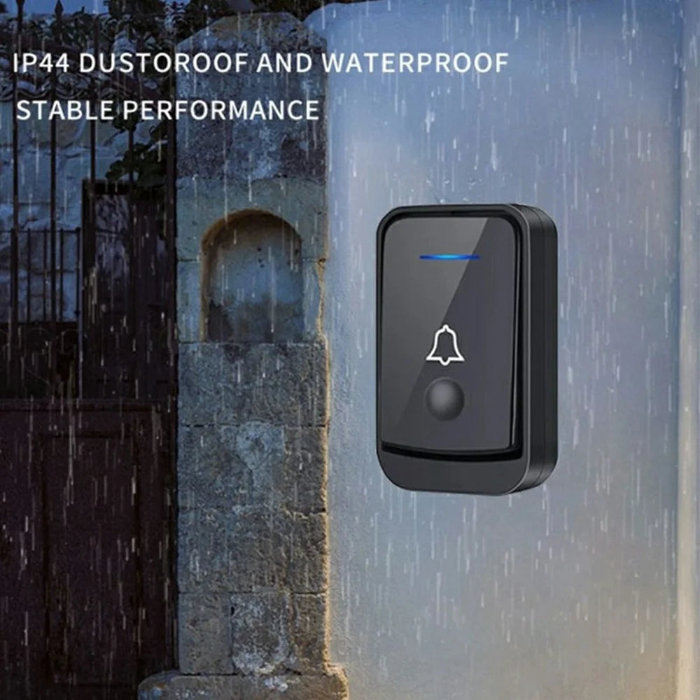 Q502 433MHz Wireless Doorbell with 1 Transmitter + 1 Receiver 45 Ringtones IP44 Waterproof Door Chime - Black - 7