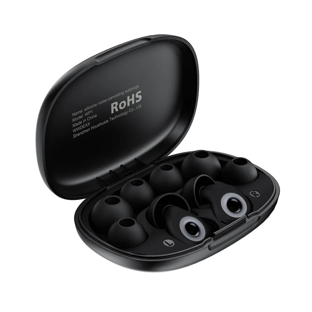 ACEFAST WP1 Silicone Noise Cancelling Earplugs 48dB Sleep Aid IPX8 Waterproof Ear Plugs for Sleep Travel - Black - 3