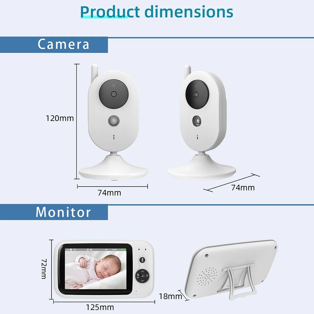 ZR303B Baby Monitor 2.4GHz Wireless 3.2 Inch LCD Two-Way Audio Temperature Alert Night Vision Indoor Security Camera - 7