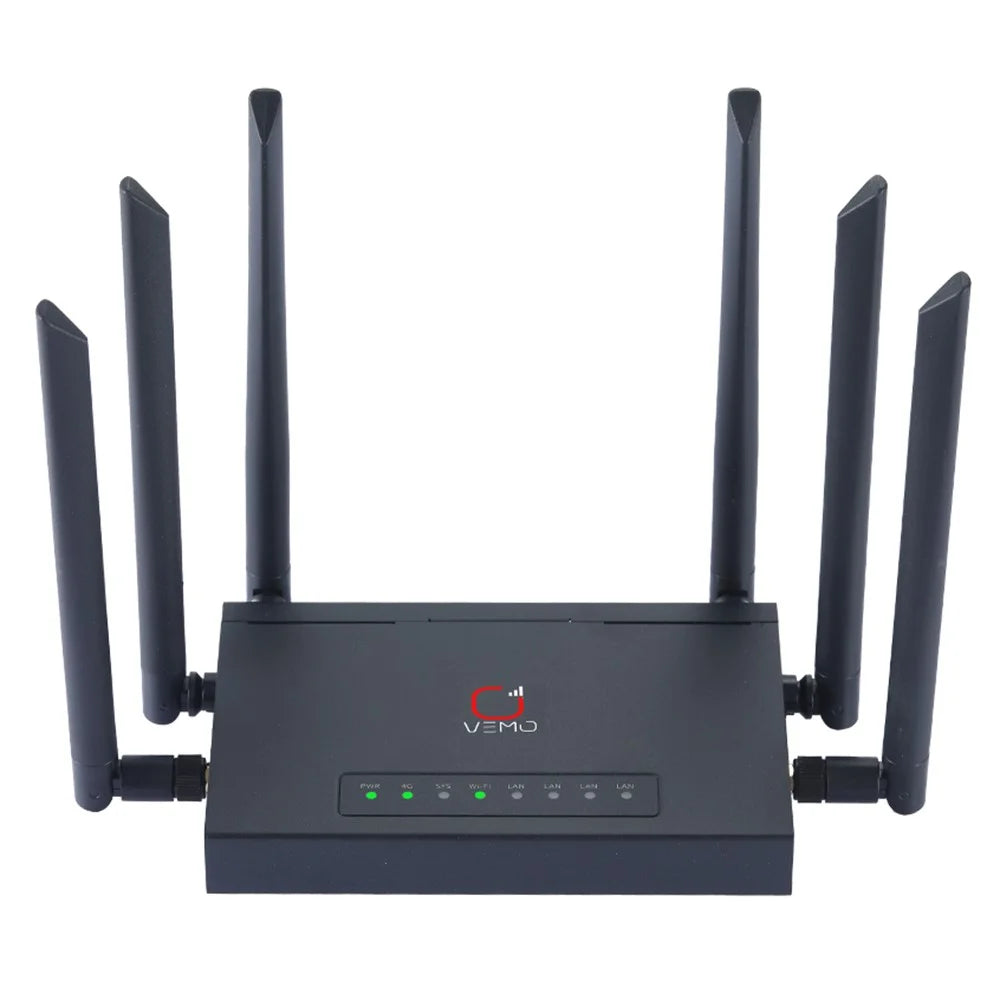 VEMO B628 4G LTE WiFi Router Cat.4 150Mbps 6 External Antennas Type-C Powered Global SIM Card Home Office Router - EU Plug - 2