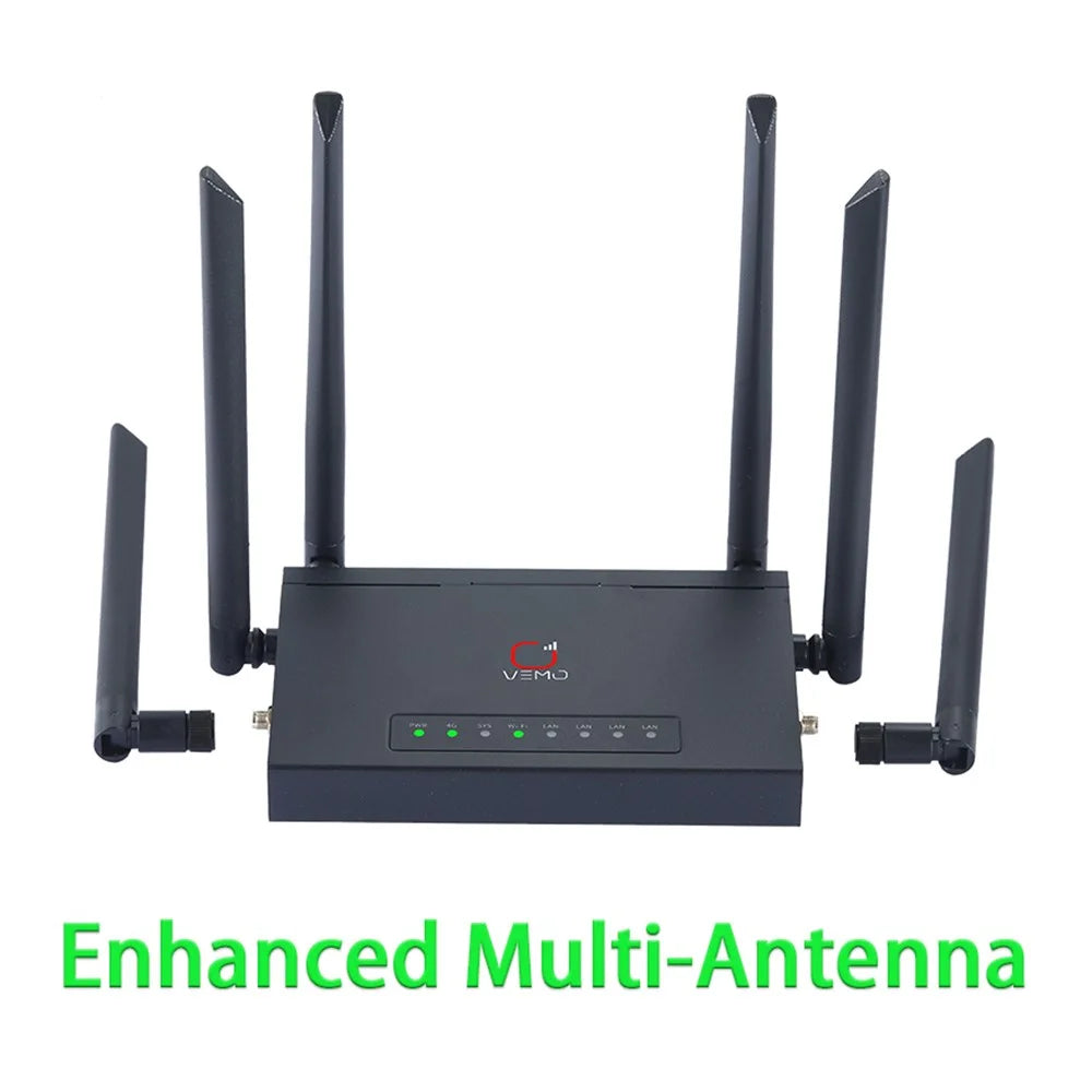 VEMO B628 4G LTE WiFi Router Cat.4 150Mbps 6 External Antennas Type-C Powered Global SIM Card Home Office Router - EU Plug - 7