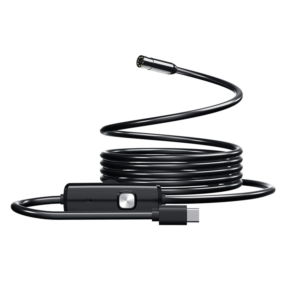AN112 10m Soft Wire Endoscope Camera with iP (5-14) & Micro USB Adapter Waterproof 8-LED Inspection 8mm Camera Lens Borescope - 1
