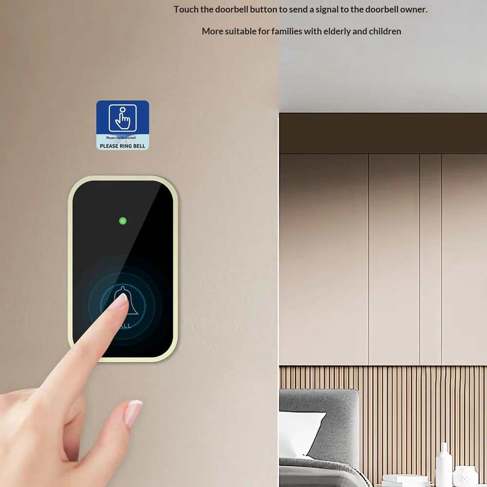 M488 433.92MHz Wireless Doorbell 150-200m Range 45 Ringtones Cordless Doorbell Kit, 2 Bells + 1 Transmitter - Black/EU Plug - 4