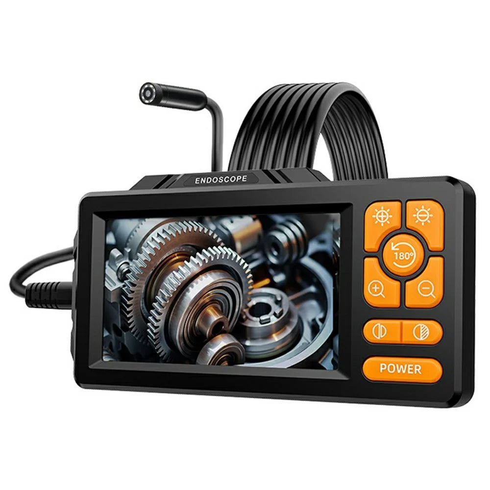 HD813 2m Hard Wire Industrial Borescope 1080P HD 4.3 Inch IPS Screen 8mm Camera Lens IP67 Waterproof Inspection Endoscope - Black - 1
