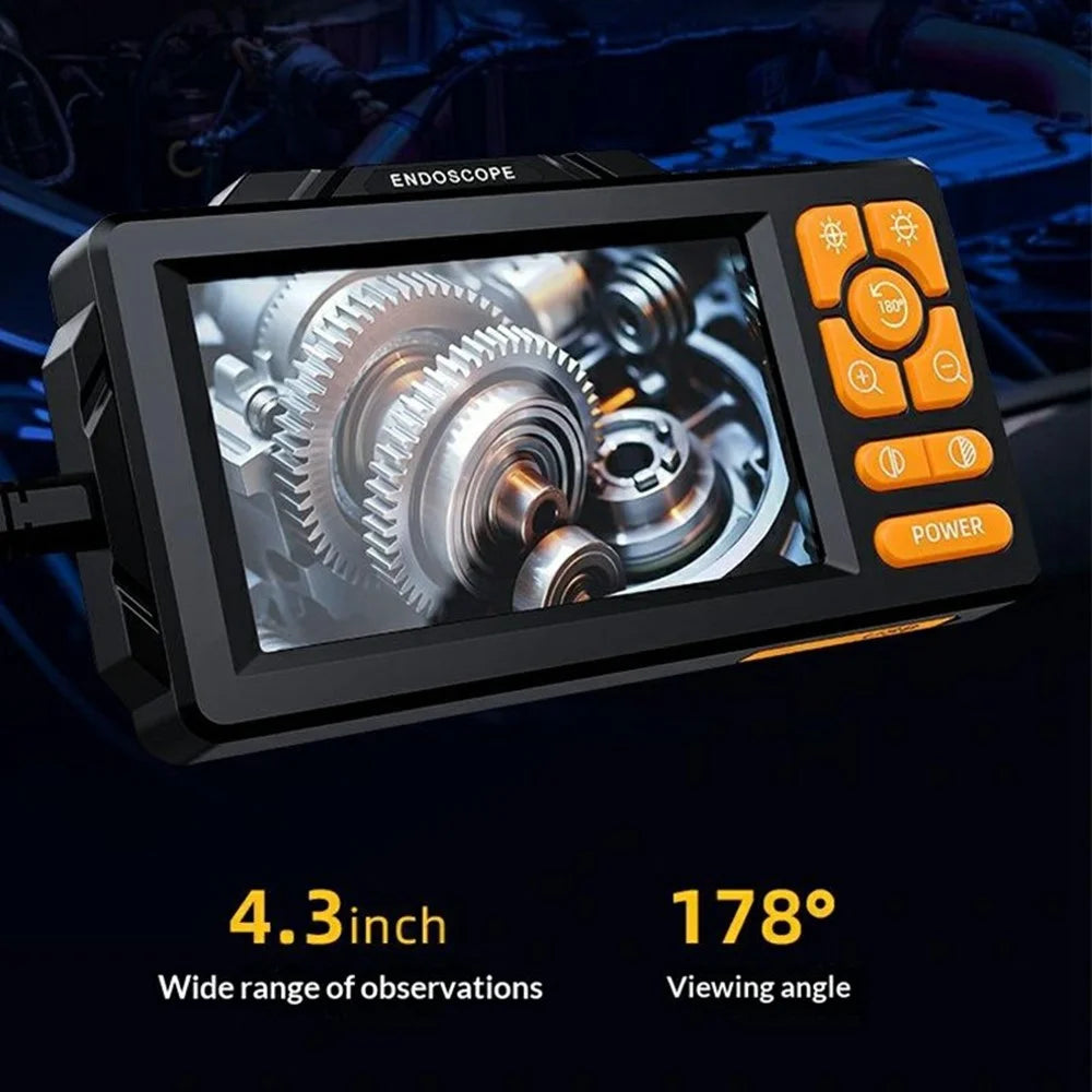 HD813 5m Hard Wire Industrial Borescope 1080P HD 4.3 Inch IPS Screen 8mm Camera Lens IP67 Waterproof Inspection Endoscope - Black - 2